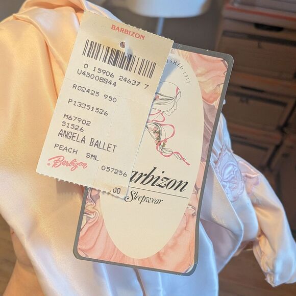 NWT 90s Barbizon Nightgown Pink Floral Pajamas Lingerie Coquette Size SP - Picture 7 of 10